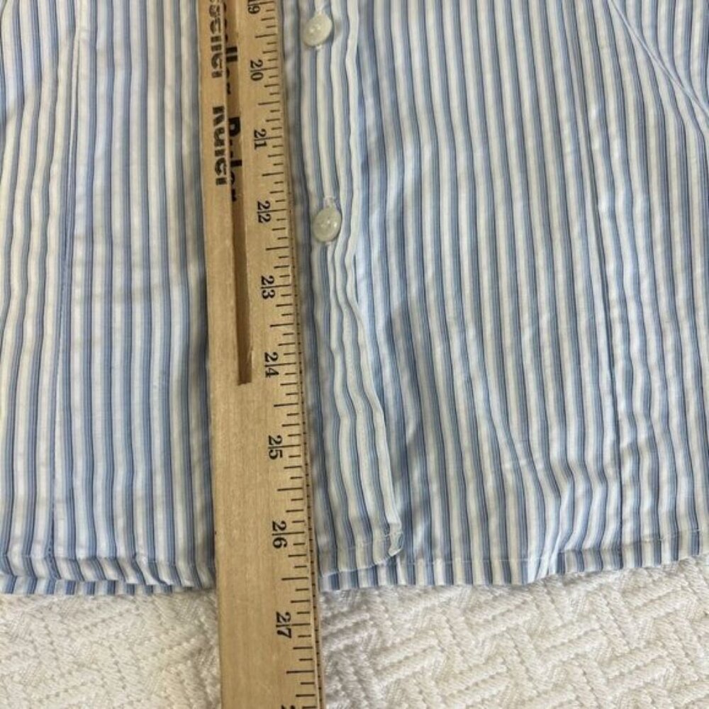 Dolce & Gabbana Women's 44 IT Medium US Blue White Button Up Shirt Top Preppy - Picture 14 of 16